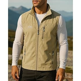 Herren Anglerweste Wanderweste Frühling Herbst Draussen Wasserdicht Winddicht Leicht Weste Jagd Angeln Klettern Schwarz Armeegrün Rot Khaki Dunkelblau