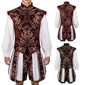 Prinz Cosplay Kostüm Outfits Rokoko Renaissance for Herren Erwachsene Halloween Karneval Leistung Party / Abend Maskerade
