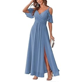 Per donna Abito Lungo Maxi Abito Abito da Cocktail Abito da invitata a nozze Chiffon Vestito in Chiffon Elegante Moda Moderno All'aperto Cocktail party Vestibi