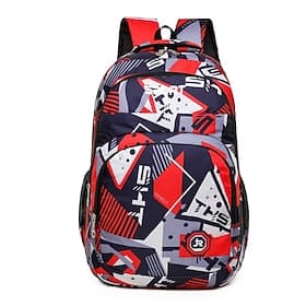Teen Boys Geometric Camo School Backpack, Lightweight Large Capacity Sports Bookbag for Middle  High School Students, Casual Travel Daypack with Multi-Pocket D