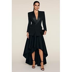 Jupe de costume pour femmes coupe évasée formel invité de mariage soirée formelle satin élégante longueur de sol