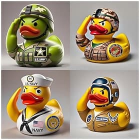 Veteran Tribute Duck Resin Duck Statue Figurine, Soldier Military Duck Decor for Shelf or Desk, Patriotic Army Duck Ornament Gift for Veterans or Collectors