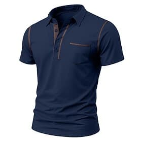 Herren Poloshirt aus Baumwollmischung Golfshirt Lässig Sport Klassisch Kurzarm Mode Cool Farbblock Tasche Knöpfe Sommer Frühling Frühling  Herbst Schmale Passf