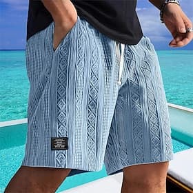 Per uomo Shorts Pantaloncini Estivi Pantaloncini casual Jacquard Coulisse Tasca Semplice Comodità Traspirante Corto All'aperto Vacanza Canotta sportiva Casual