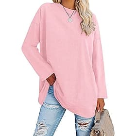 Women's 100% Cotton Blouse Solid Color Stylish Casual Long Sleeve Crew Neck Regular Tops Daily Black White Yellow Pink Spring Fall Prefall