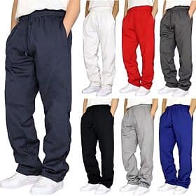 Men's Sweatpants Athletic Pants Trousers Straight Leg Sweatpants Drawstring Pocket Elastic Waist Plain Comfort Daily Sports Outdoor Fashion Casual White Light
