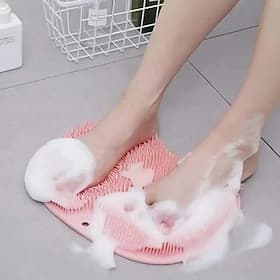 Shower Foot  Back Scrubber, Massage Pad – Hands-Free Silicone Body Scrubber with Suction Cups, Wall-Mounted Exfoliator for Back and Foot Cleaning, 1 Piece