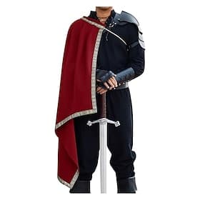 Retro Vintage Medieval Renaissance Cape Shawls Warrior Knight Ritter Celtic Knight Fancy Dress Men's Celtic Halloween Carnival Performance Party LARP Adults Cl