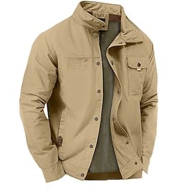 Homme Manteau de sport Veste de Travail Veste coupe-vent Sport en Plein Air Occasionnel Imperméable Coupe-Vent Fermeture éclair Avec Poches Automne Hiver Coule