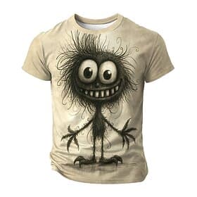 Per uomo Personaggio Divertente Maglietta Manica Corta maglietta Stampa 3D Girocollo Camicia Moda Esagerato Quotidiano Feste Streetwear Casuale Blu Verde Cachi