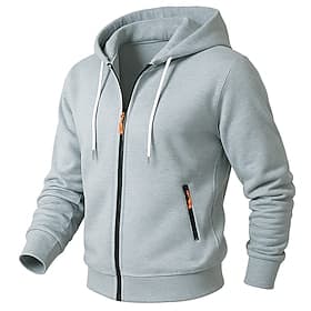 Per uomo Felpa con cappuccio Felpa con cappuccio a zip intera Felpa con cappuccio in pile Felpa con cappuccio tattica Nero Blu marino Grigio chiaro Grigio scur