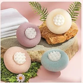 4 Pack Super Soft Sunflower Suction Cup Bath Ball 2-in-1 Sunflower Ball Exfoliating Bath Sponge Cleaning Brush, Mesh Shower Body Sponge Accessories for Women,