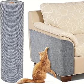 Trimmable Cat Furniture Protector with Self-Adhesive Scratch Pads, Protects Sofas, Doors, and Cat Trees from Claws, Gray, 78.7 x 15.8 cm