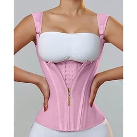 Chaleco moldeador de cintura con cremallera para mujer: faja moldeadora de abdomen, soporte para el pecho, corrector de postura, moldeador corporal adelgazante