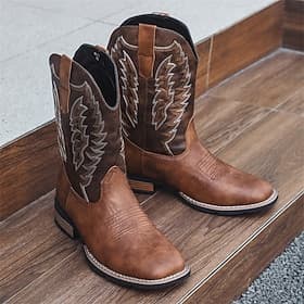 Men's Cowboy Boots - Western Style Mid-Calf Riding Boots for Men, Durable Classic Western Footwear for Casual Ranch, Rodeo, and Everyday Cowboy Outfit