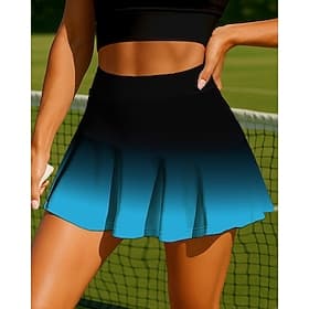 Per donna Sfumatura Arte astratta Gonna casual Gonne da tennis Senza Maniche Patchwork Tasca 2 in 1 UPF50 Resistente ai Raggi UV Multistrato Pallavolo Tennis B