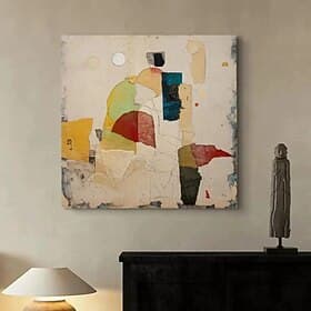 Abstract Art Original Wall Art Boho Wall Fashion painting Decor Rainbow Oil Painting Original Painting Neon Wall Art