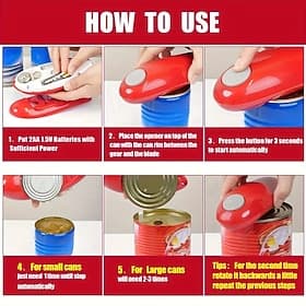 1pc Electric Can Opener Bottle Opener Simple Can Opener Smooth Edged Automatic Can Opener Electric Can Opener for Kitchen Arthritis and Elderly People Kitchen