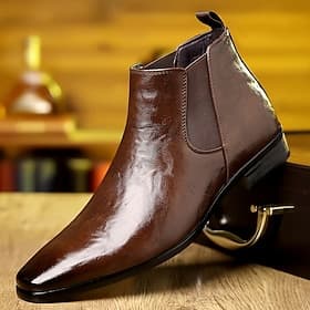 Braune Chelsea-Stiefel für Herren – elegante Stiefeletten fürs Büro, Geschäftstreffen und formelle Outfits