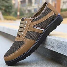Men's Breathable Mesh Casual Walking Shoes – Lightweight Slip-On Sneakers for Seniors, Outdoor Activities and Summer Days