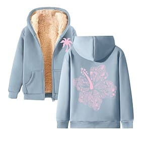 Men's Full Zip Hoodie Zip Up Hoodie Fleece Jacket Fleece Hoodie Black Wine Red Green Khaki Hooded Floral Graphic Plain Zipper Pocket Casual Daily Going out Pol