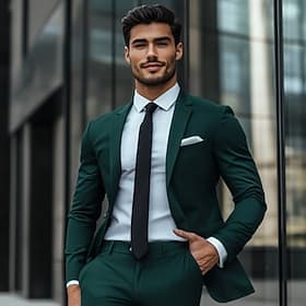 Men's Tuxedos Business Suits Beach Wedding Spring Wedding Army Green Spring  Summer Suit Notch Lapel Casual Formal Solid Colored Slim Fit 2 Piece Single Breast