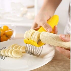 Food Manual Slicer Stainless Steel Banana Cutter Sausage Divider Fruit Vegetable Cutting Tool Creative Kitchen Accessories Portable Slicing Gadget For Salad Sn