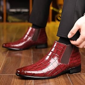 stivali chelsea da uomo, stile business casual, slip-on, eleganti, per l'ufficio e l'uso quotidiano