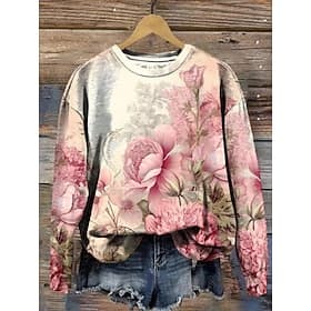 Women's 3D Print Vintage Boho Hoodie Patchwork Hoodie Sweatshirt Floral Pullover Sweatshirt Vight Warm Active Vintage Long Sleeve Street Dailywear Casual Patch