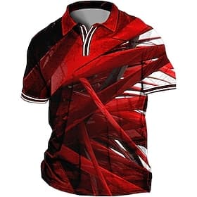 Men's Plus Size Polo Shirt Big and Tall Geometic Turndown Print Short Sleeve Spring Summer Sports Fashion Streetwear Designer Outdoor Street Tops