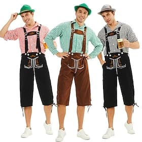 Carnevale Birra Oktoberfest Oktoberfest Abiti Mascherata Lederhosen Bavarese Tedesco Stile Tradizionale Prati Per uomo Carnevale Feste Halloween Panno in stile