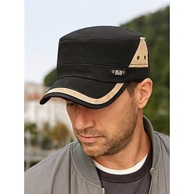 Casquette militaire en toile de coton pour homme - chapeau de patrouille réglable avec bord incurvé, œillets d'aération et logo détaillé, style léger et respir