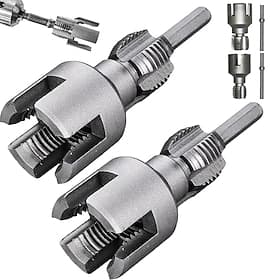 2Pcs Pipe Thread Cutting Tool Integrated Internal External Pipe Threading Tool 1/2'' and 3/4'' Water Pipe Internal External Integrated Threader with Electric