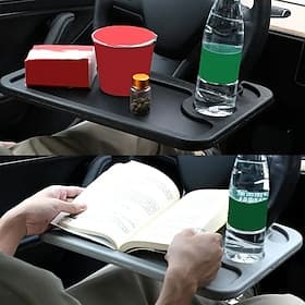 Multifunctional Steering Wheel Dining Table Car Laptop Desk Portable Vehicle Mount Tray Auto Steering Wheel Table Small Car Desk For Eating Working Travel Driv