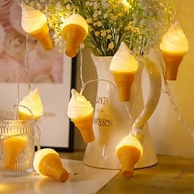 crème glacée 3d lampe fée guirlande lumineuse guirlande led guirlande lumineuse en plein air fête des enfants décoration chambre