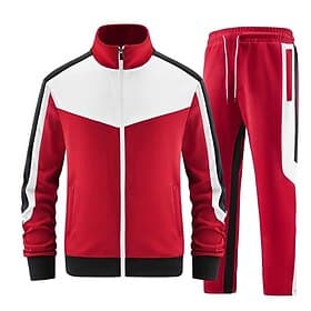 Per uomo Blocco di colori 2 pezzi Set di felpe 3D Tuta Felpe con cerniera Manica Lunga Pantaloni lunghi Colletto alla coreana Sportivo Casual Quotidiano Casual