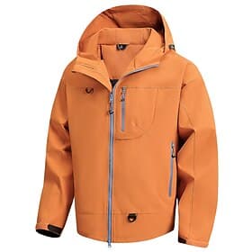 Men's Outdoor Jacket Raincoat Hiking Jacket Vacation Daily Waterproof Windproof Pocket Fall Winter Plain Fashion Classic Hooded Regular Black Light Green Sky B