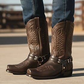 Bottes de cowboy robustes pour hommes, au design western unique – des chaussures confortables et tendance pour l'extérieur