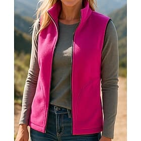 Women's Hiking Vest Winter Coat Fleece Vest Winter Autumn / Fall Outdoor Thermal Warm Top Hunting Fishing Climbing Black Red Blue Green Rose Red