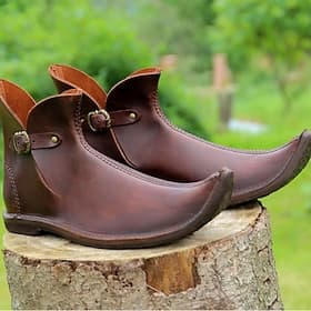 Vintage Medieval Renaissance Shoes Boots Flat Jazz Boots Fairy Ranger Elven Fancy Dress Men's Women's Celtic Pirate Fantasy Halloween Masquerade Casual Daily L