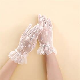 Dentelle / Tulle Longueur au poignet Gant Élégant / Style Classique / Dentelle Avec Couleur unie Gants de Mariage / Fête