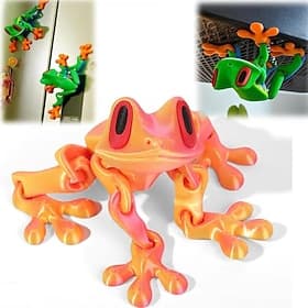 3/6Pcs 3D Printed Magnet Frog – Articulated Joint Frog Model, 3D Printed Desk Ornament, Refrigerator Magnet, Collectible Figurine, Trendy Decoration