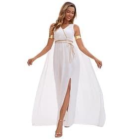 Antigua Grecia ROMAN Vestidos Disfraz de lujo Vestido de toga Diosa Disfraz Mujer Víspera de Todos los Santos Carnaval Rendimiento Fiesta Adultos Vestido Más A