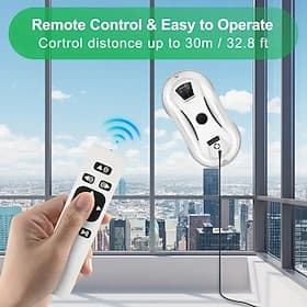 Remote-Controlled Window Cleaning Robot with Cleaning Cloth Fully Automatic Window Washer Remote-Controlled Electric Intelligent Window Cleaning Device with Pl
