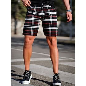 Homme Short Short Chino Bermuda Poche Plaid Confort Respirable Extérieur du quotidien Sortie Mode Vêtement de rue Noir Jaune