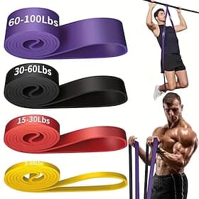 4PCS Resistance Bands Set – Pull-Up Assistance Exercise Bands for Muscle Training, Leg Workouts, Strength, Fitness Body Shaping, Suitable for Men Women