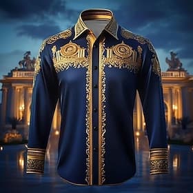 Homme Imprimé Floral Ethnique Chemise Chemise en satin Chemise habillée manche longue Vintage Rétro Vacances Tenue Quotidienne Été Printemps Automne Col Rabatt