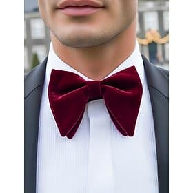 Men's Velvet Bow Tie, Elegant Luxury Bowtie for Formal Wear, Perfect Christmas Gift in Multiple Colors