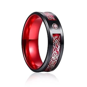 Bague homme en acier inoxydable à motif celtique, bijou élégant en bande multicolore avec pierre incrustée, accessoire de mode durable, cadeau de Noël unique p