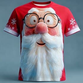 Christmas Men's Santa Claus 3D T Shirt Short Sleeve T shirt 3D Print Crew Neck Shirt Daily Designer Artistic Vacation Party Street Red 3 Red Red 2 All Seasons